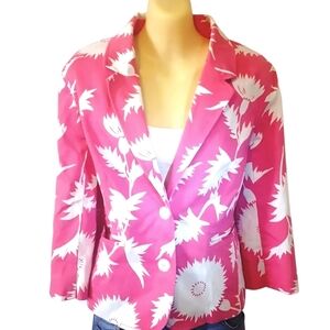 Isaac Mizrahi Pink and White Blazer Jacket